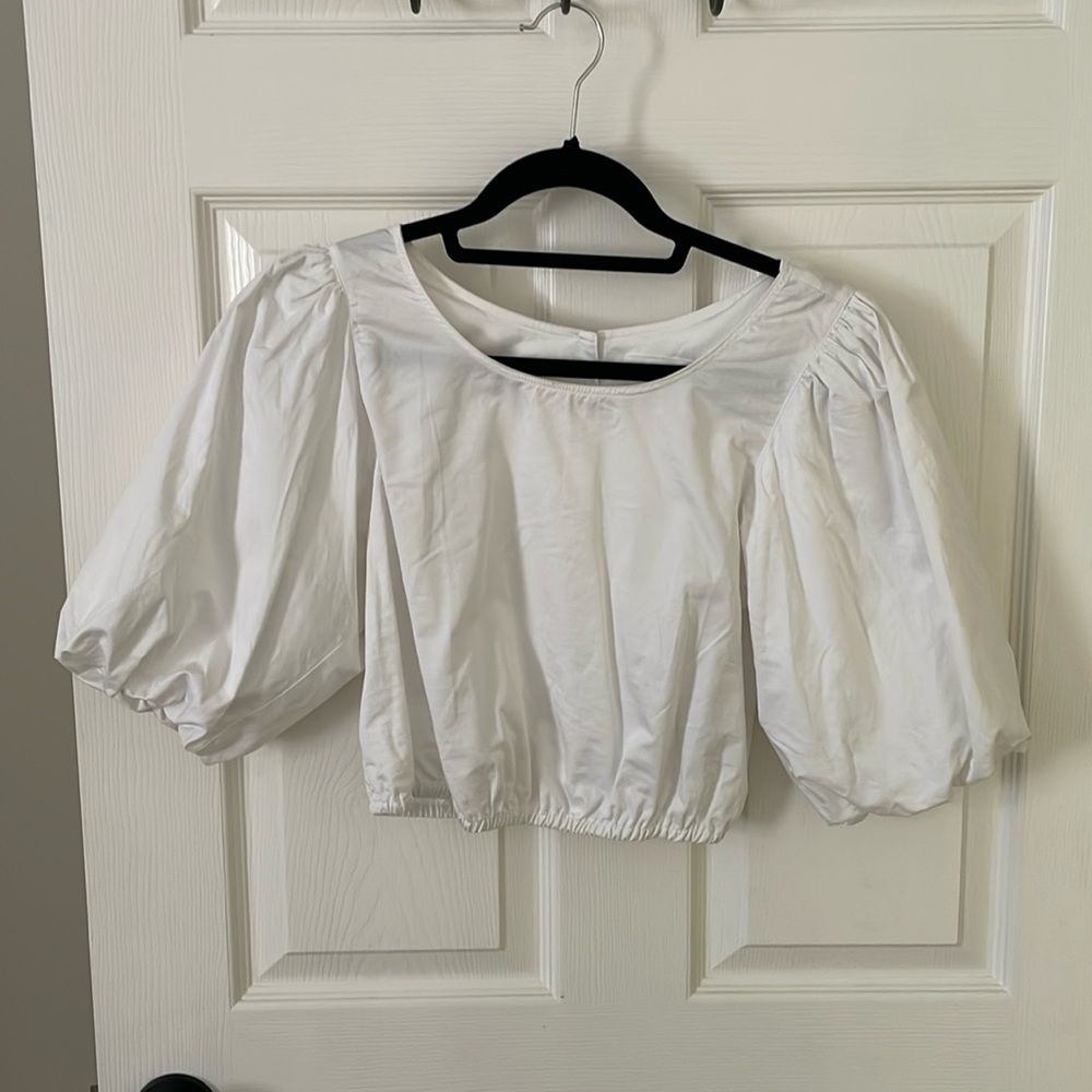 White cropped top